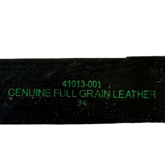Vintage Black Fine Grain Tooled & Braided Leather Belt main image 6